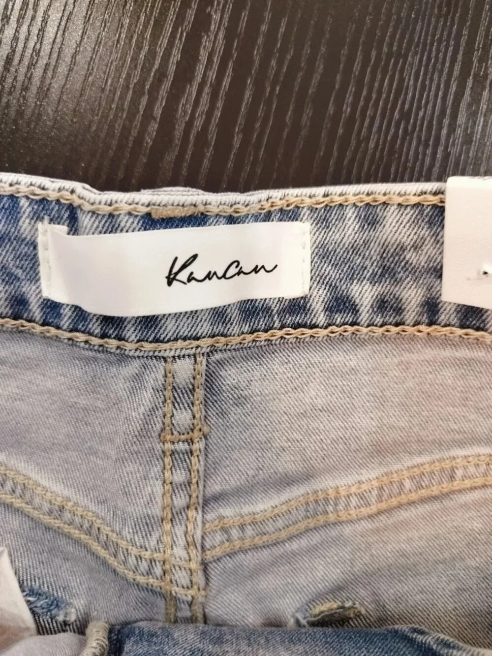 KanCan NWT High Rise Crossover Waist Denim Shorts Size 7/27